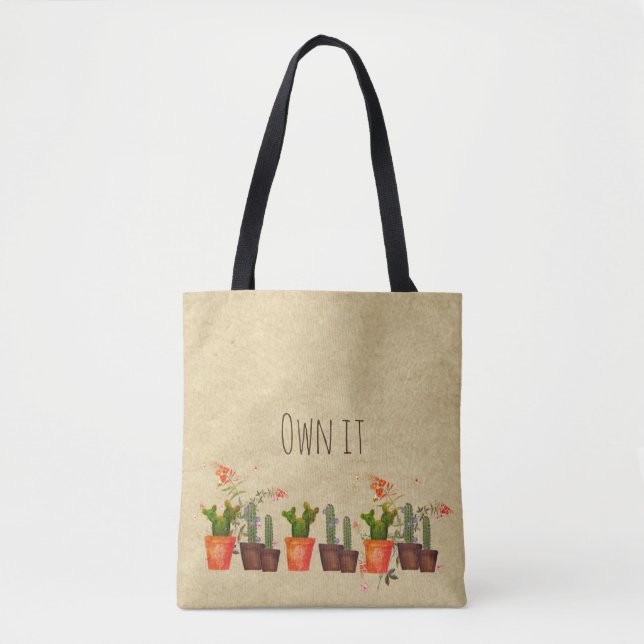 OWN IT Cacti Cactus Tote - Personalised (Front)