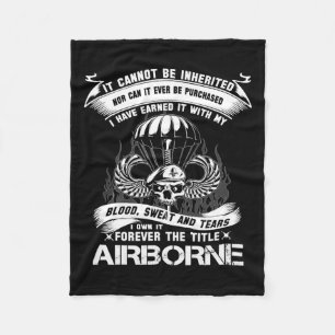 Own-it Forever The Title Airborne Army Ranger Vete Fleece Blanket