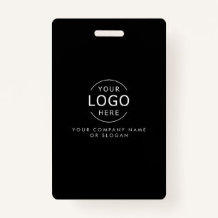 Own Logo Modern Chic Business Card with QR Code ID ID Badge