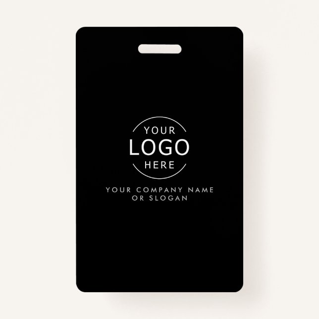 Own Logo Modern Chic Business Card with QR Code ID ID Badge (Front)