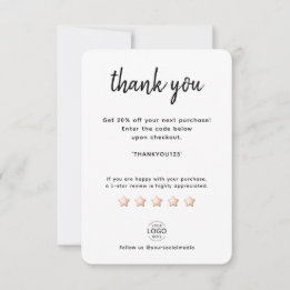 Own Logo Small Business Thank You Card