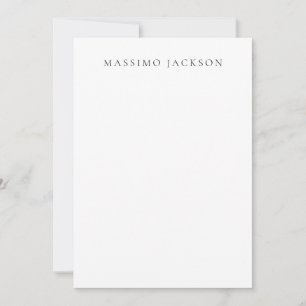 Own Name Calligraphy Chic Plain Simple Black White Card