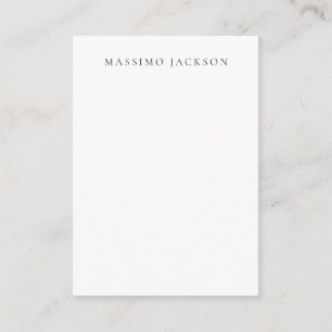 Own Name Calligraphy Chic Plain Simple Black White Enclosure Card