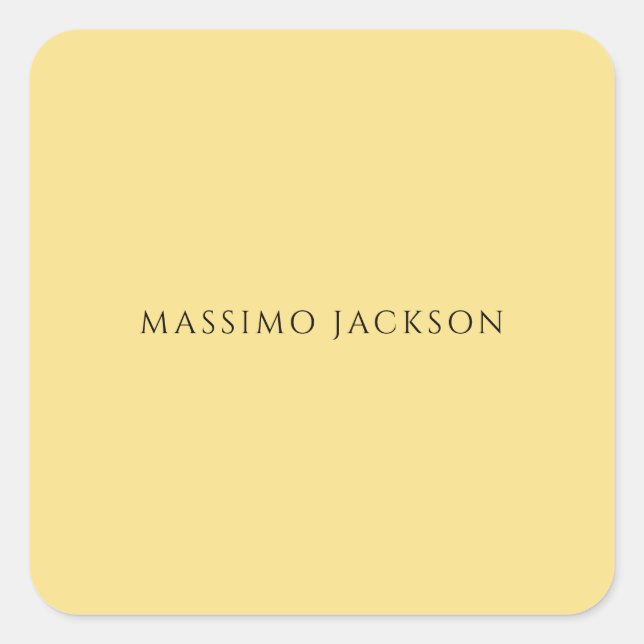 Own Name Calligraphy Chic Plain Simple Jasmine Square Sticker (Front)
