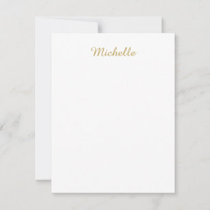 Own Name Creative Trendy Gold Color Script Card