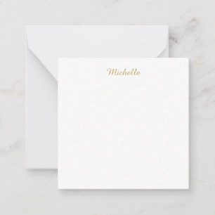 Own Name Creative Trendy Gold Color Script Card