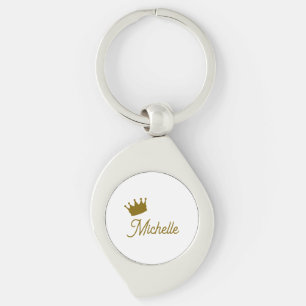Own Name Creative Trendy Gold Colour Script Key Ring