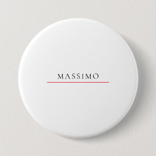 Own Name Decorative Chic Plain Simple Black White 7.5 Cm Round Badge