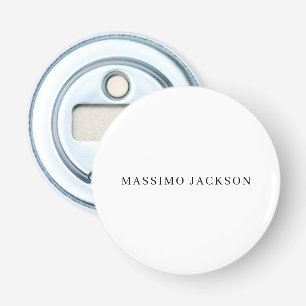 Own Name Decorative Chic Plain Simple Black White Bottle Opener
