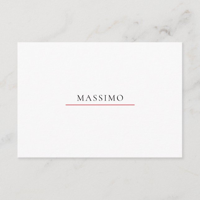 Own Name Decorative Chic Plain Simple Black White Enclosure Card (Front)