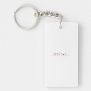 Own Name Decorative Chic Plain Simple Black White Key Ring
