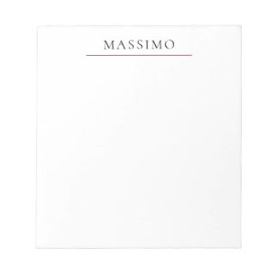 Own Name Decorative Chic Plain Simple Black White Notepad