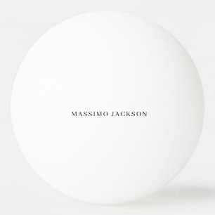 Own Name Decorative Chic Plain Simple Black White Ping Pong Ball
