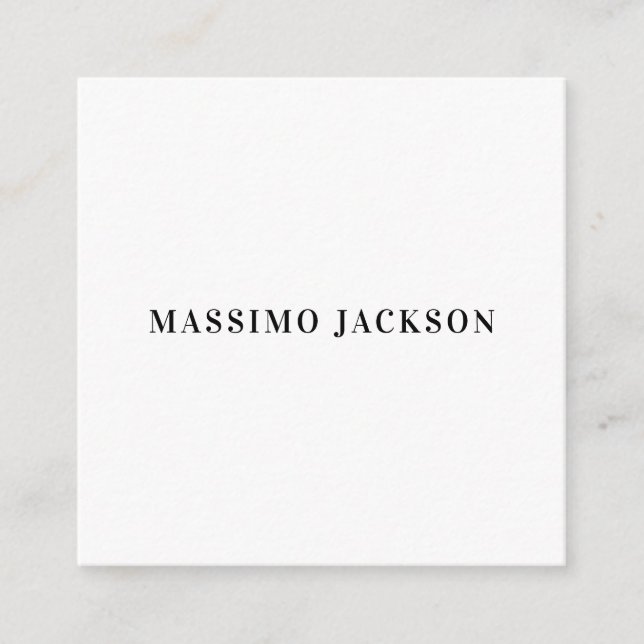Own Name Decorative Minimalist Plain Black White Enclosure Card (Front)