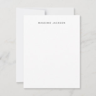 Own Name Minimalist Modern Plain Black White Card