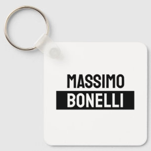 Own Name Minimalist Modern Plain Black White Key Ring