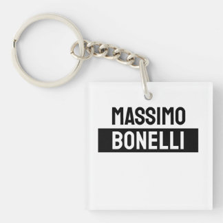 Own Name Minimalist Modern Plain Black White Key Ring
