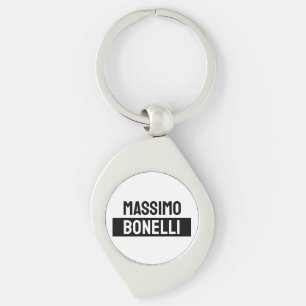 Own Name Minimalist Modern Plain Black White Key Ring