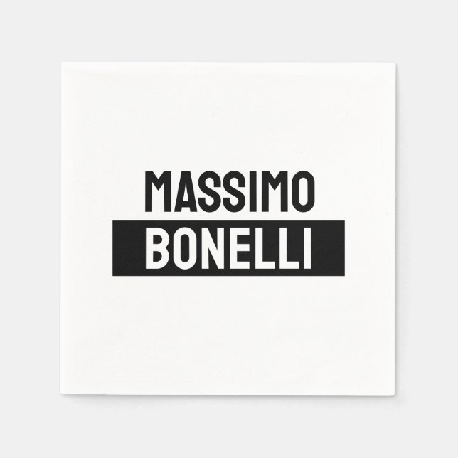 Own Name Minimalist Modern Plain Black White Napkin (Front)