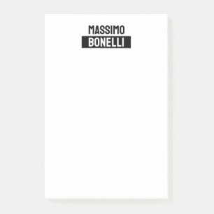 Own Name Minimalist Modern Plain Black White Post-it Notes
