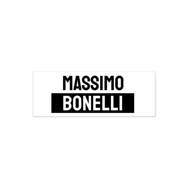 Own Name Minimalist Modern Plain Black White Self-inking Stamp (Design)