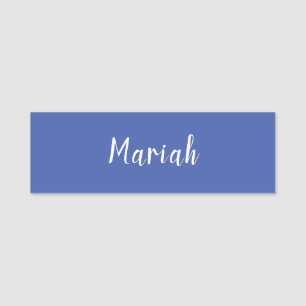 Own Name Minimalist Plain Calligraphy Script Blue Tag