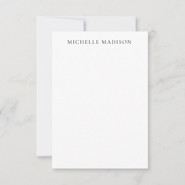 Own Name Mode Trendy Minimalist Professional Plain Card (Front)
