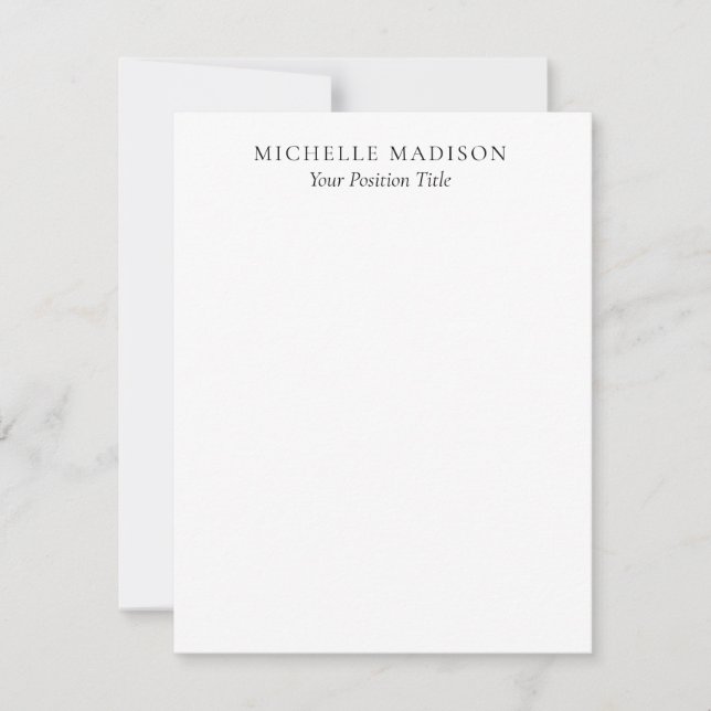Own Name Mode Trendy Minimalist Professional Plain Card (Front)