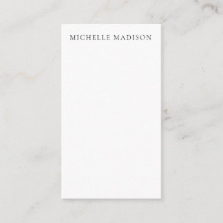 Own Name Mode Trendy Minimalist Professional Plain Enclosure Card