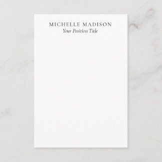 Own Name Mode Trendy Minimalist Professional Plain Enclosure Card