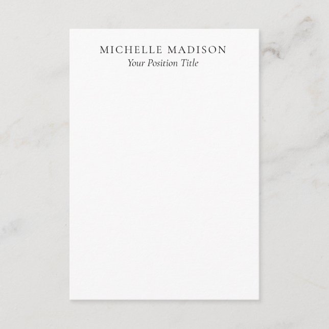 Own Name Mode Trendy Minimalist Professional Plain Enclosure Card (Front)