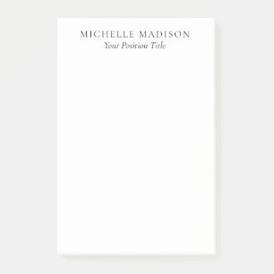 Own Name Mode Trendy Minimalist Professional Plain Post-it Notes
