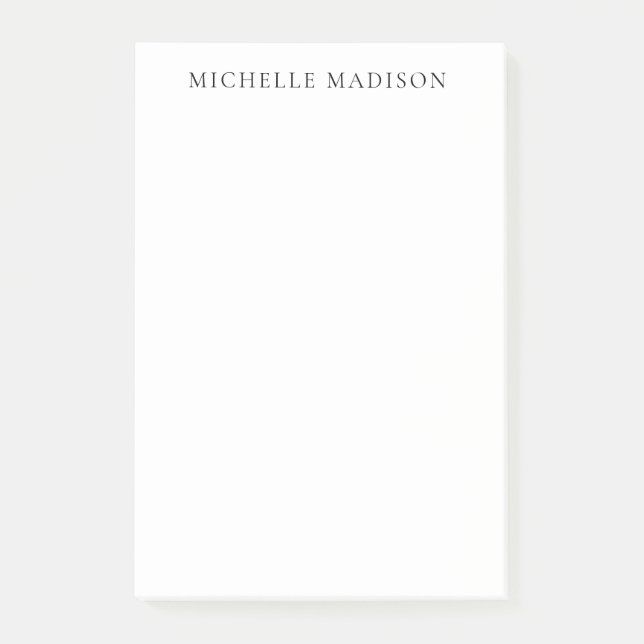 Own Name Mode Trendy Minimalist Professional Plain Post-it Notes (Front)