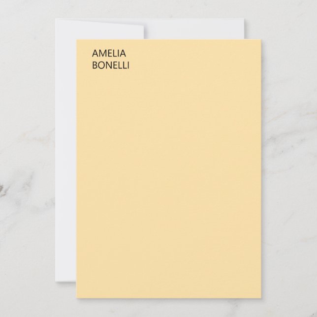 Own Name Modern Minimal Professional Plain Beige Card (Front)