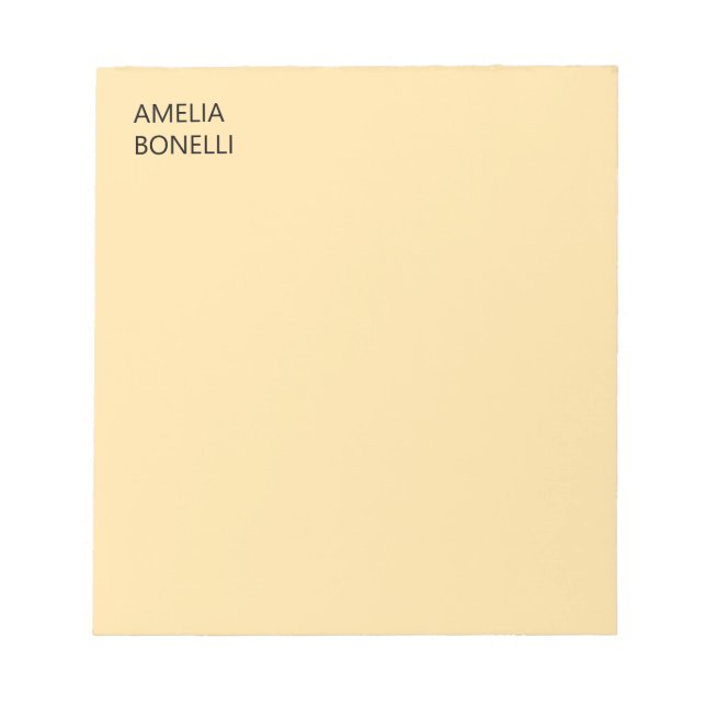 Own Name Modern Minimal Professional Plain Beige Notepad (Front)