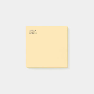 Own Name Modern Minimal Professional Plain Beige Post-it Notes