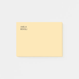 Own Name Modern Minimal Professional Plain Beige Post-it Notes