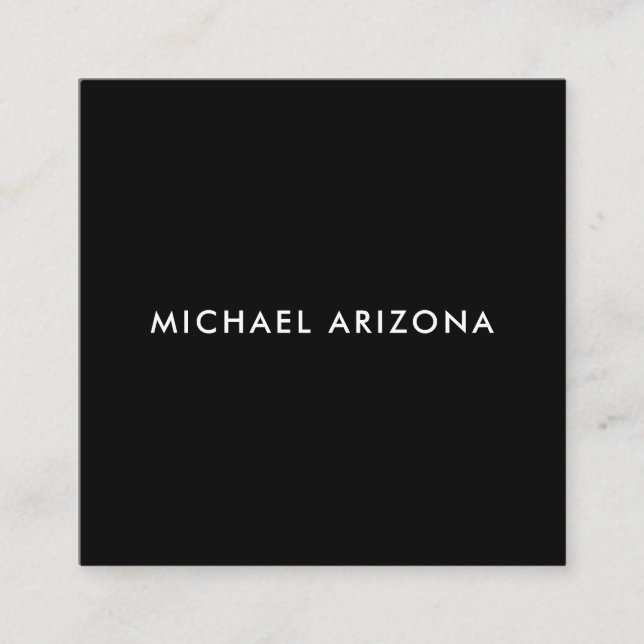 Own Name Modern Minimalist Plain Black White Enclosure Card (Front)