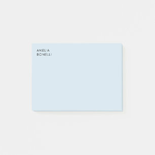 Own Name Modern Minimalist Professional Plain Blue Post-it Notes