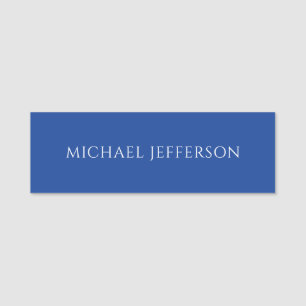 Own Name Plain Blue Colour Personalised Custom Tag