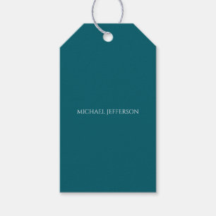 Own Name Plain Dark Teal Colour Personalised Custo Gift Tags