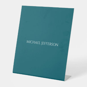 Own Name Plain Dark Teal Colour Personalised Custo Pedestal Sign