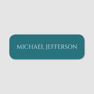 Own Name Plain Dark Teal Colour Personalised Custo Tag