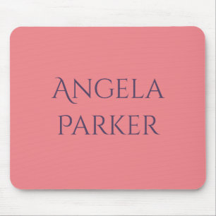 Own Name Plain Simple Pink Professional Modern Mouse Mat