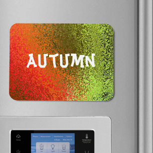 Own Name Shades of Orange & Green Premium Magnet