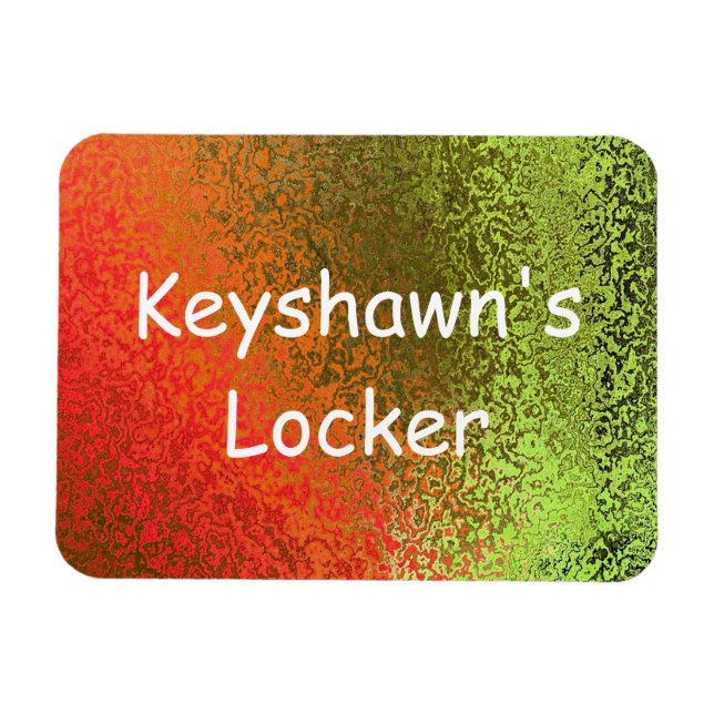 Own Name Shades of Orange & Green Premium Magnet (Horizontal)