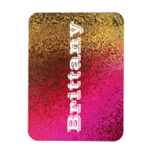 Own Name Shades of Pink & Gold Premium Magnet