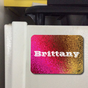Own Name Shades of Pink & Gold Premium Magnet