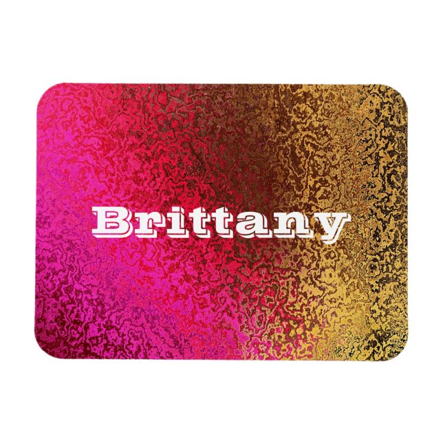 Own Name Shades of Pink & Gold Premium Magnet (Horizontal)