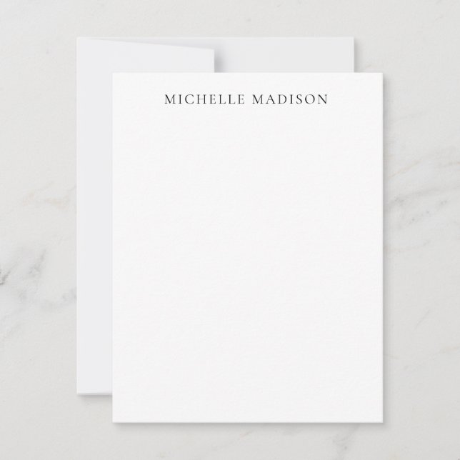 Own Name Trendy Minimalist Professional Plain Card (Front)